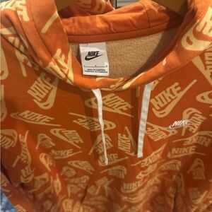Nike Vibrant Orange Patterned Hoodie